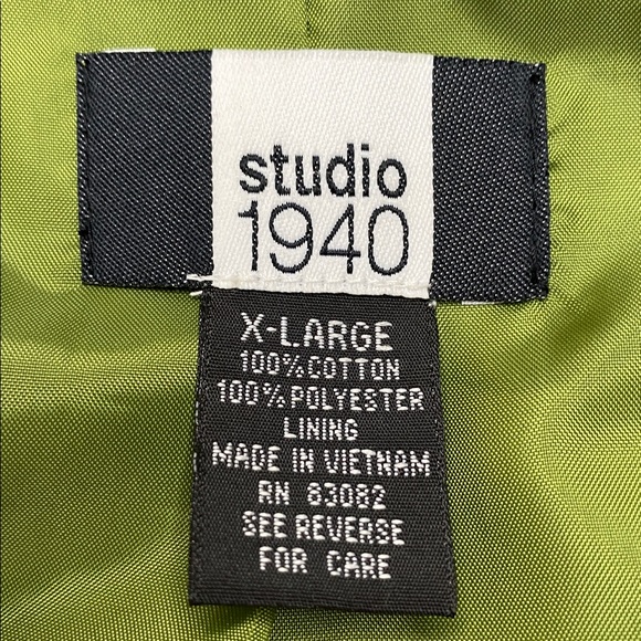 Vintage Y2K Studio 1940 Olive Green Soft Velvet Blazer Jacket Size XL - Picture 3 of 4